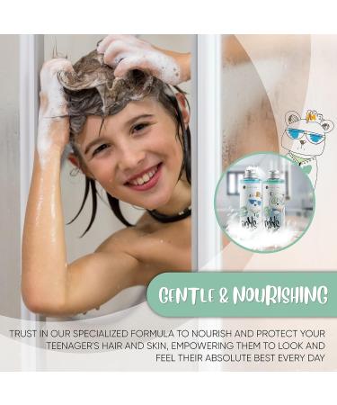 Healthy Hair for Kids & Teens | Amarina Boys Shampoo - Toxin-Free Hypoallergenic & Nourishing Formula with Panthenol Chamomile Aloe Vera & Magnesium Chloride - Buy Online on GoSupps.com