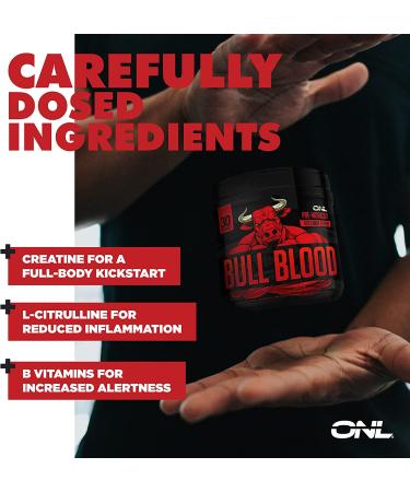 Bull Blood Ultimate Pre Workout Boost Energy, Focus, and Blood Flow with Powerful Nitric Oxide, Creatine, and Lion's Mane Effective Preworkout for Men and Women Naturally Enhance Muscle Size 30 Servings - Buy Online on GoSupps.com