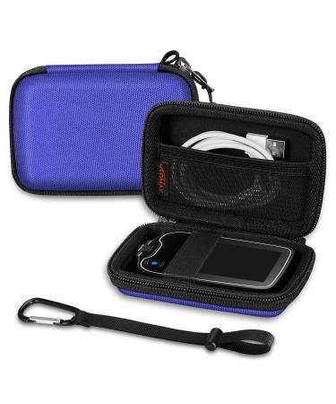 Medmax pocket for freestyle libre 2 / librre reader hard -shelled protective cover for blood sugar measuring device light shockproof storage bag with clip and handle for diabetics (blue) e.g.