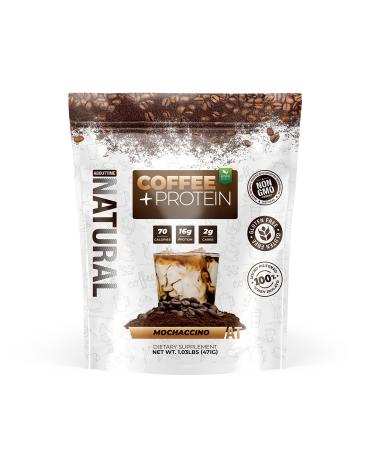 About Time Coffee + Whey Protein (Non-GMO All Natural Lactose/Gluten Free 16g of Protein Per Serving) - 1.03lb Jar Coffee Mochaccino Coffee(Mochaccino)