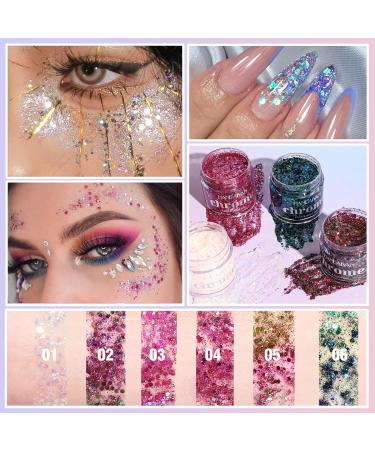 Body Glitter Gel | Natural Soft Shiny Makeup | Long Lasting Face & Hair Glitter | Lightweight Liquid Eyeshadow - 01# White - Buy Online on GoSupps.com
