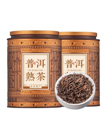 HQZM Yunnan Old Tree Loose Puer Ripe Tea 300g1058oz Canned Flower Tea Quality of Your Choice