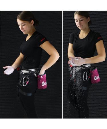 ALPIDEX Pink Power Chalk Bag - Adjustable Waist Belt & Drawstring Magnesia Bag for Boulder Climbing - International Shipping Available - Buy Online on GoSupps.com