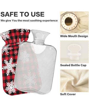 Snowflakes Christmas Hot Water Bottle 2L | Pain Relief Heating Bottle for Cramps | International Shipping Available - Buy Online on GoSupps.com