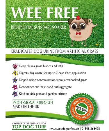 WEE FREE 1 Ltr Artificial Grass Cleaner and Pet Odour Eliminator for Dog Urine - Neutraliser and Deodoriser for Dog Wee on Astro Turf and Fake Lawns. Safe for Dogs and Animals. - Buy Online on GoSupps.com