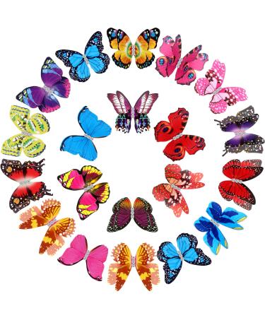 20 Pieces Butterfly Dreadlocks Beads Hair Cuffs Clips Rings Colorful Braiding Hair Jewelry for Women Girls Hair Accessories (Iridescent Butterfly Pattern)