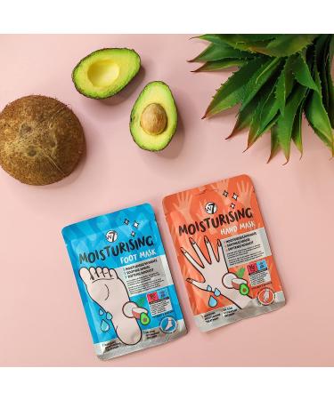 W7 Moisturizing Hand & Foot Mask Treatment - Intense Hydration Glove & Sock Set - 2 Pairs with Shea Butter, Vitamin E, and Coconut Oil - Buy Online on GoSupps.com