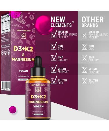 Vitamin D3 with K2 & Magnesium MCT Oil Drops - 10000 IU D3, 100mcg K2, 5mg Magnesium - Men & Women Supplement - Gluten Free Non-GMO - Buy Online on GoSupps.com