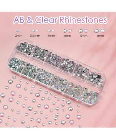 Canvalite Colorful Rhinestones for Face - AB & Clear Face Gems with Quick Dry Glue Picker Wax Pen & Tweezers for Nail Art & Makeup - Buy Online on GoSupps.com