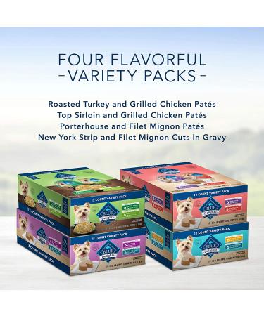 Blue Buffalo Delights Small Breed Wet Dog Food Pate - Filet Mignon & Porterhouse 3.5oz Cups (12 Pack) - Buy Online on GoSupps.com