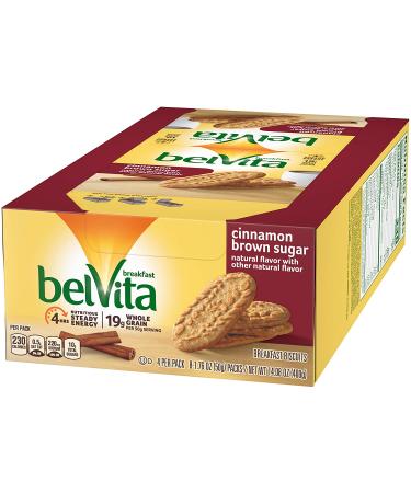 Belvita Cinnamon Brown Sugar Breakfast Biscuits - 4 Pack, 14.08 Oz, 8 Count - Healthy Snack - Buy Online on GoSupps.com
