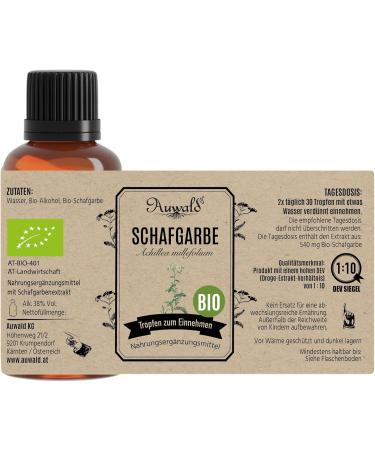  Auwald Organic Yarrow Drops - High Quality Extract Essence Essence & Dye Extract - 100ml - Buy Online on GoSupps.com