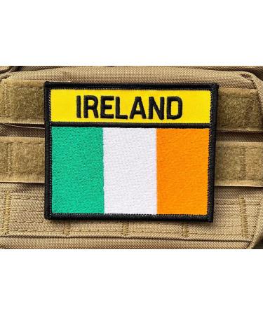 Ireland Flag Patch (3.75 Inch) Hook & Loop Embroidered Badge Airsoft Paintball Martial Arts Irish Army Tactical Morale Applique