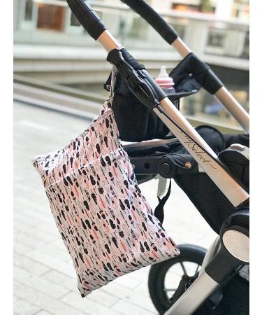 ALVABABY 3pcs Waterproof Reusable Baby Cloth Diaper Wet Dry Bags - Two Pocket Design for Travel, Beach, Pool, Daycare - Black & White Stripe - SML - Buy Online on GoSupps.com