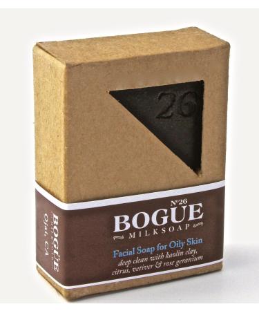 No.26 Facial Bar for Oily Skin - Excess Oil and Toxin Removing Citrus Vetiver and Rose Geranium Essential Oils with Kaolin Clay