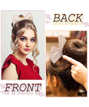 3-Pack Solid Color Hair Bun Maker Set - Flexible French Twist Donut Former for Women and Girls - Black, Beige, and Khaki - Buy Online on GoSupps.com