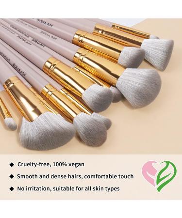 MAANGE 25Pcs Professional Makeup Brush Set with Gift Box - Premium Synthetic Brushes for Foundation, Blush, Eyeliner, and Eyeshadow in Pink - Buy Online on GoSupps.com