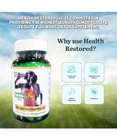Health Restored Detox & Wellness Support | 100% Clinoptilolite Zeolite Capsules for Men & Women | Premium Supplement for Robust Health - 30 Capsules - Buy Online on GoSupps.com