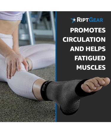 RiptGear Plantar Fasciitis Socks - Ankle Brace with Arch Support - Foot Pain Relief - Large (1 Pair) - Buy Online on GoSupps.com