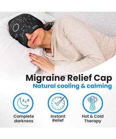 EYRA Migraine Relief Cap with Ice Pack - Instant Headache Relief Hat for Migraine Pain - Odorless, Safe & Convenient - Black - Buy Online on GoSupps.com