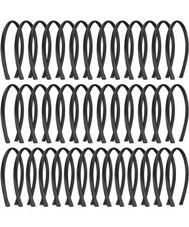 Duufin 40 Pieces Satin Headbands Black Thin Headband Satin Coverd Plain Headband 1cm Craft DIY Headband Black Satin Hair Headbands for Girls and Women - Buy Online on GoSupps.com