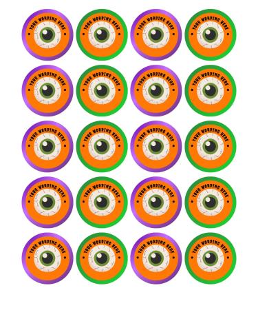 edible 20 x Halloween Personalised cupcake toppers uncut !3 (wafer card)