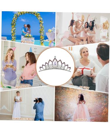 FRCOLOR Luxury Colored Rhinestone Crown Alloy Bride Comb Wedding Wood Display Base - Buy Online on GoSupps.com