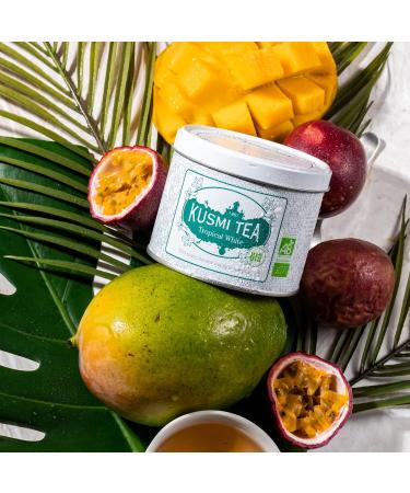 Kusmi Tea Tropical White Bio - 90g White Tea with Mango & Passion | Ideal Iced Tea - 40 Cups - Buy Online on GoSupps.com