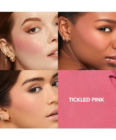 Buxom Plump Shot Collagen-Infused Lip Serum in Spellbound Pink Multichrome + Plump Shot Collagen Peptides Plumping Cream Blush Cream-to-Powder Blush in shade Tickled Pink - Buy Online on GoSupps.com