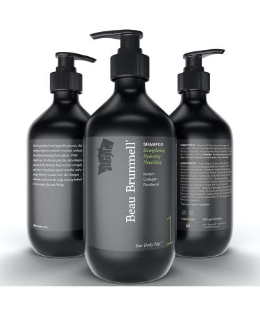 Buy Beau Brummell Low-Foaming Shampoo for Men - Luxury Sulfate Free Keratin & Collagen 16.9 OZ - Strengthen & Protect Hair - Made in USA - Buy Online on GoSupps.com