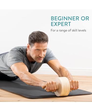 Buy Navaris 100% Wooden Abdominal Roller | Abdominal Muscle Trainer & Belly Trainer for Upper Body Strengthening - International Shipping Available - Buy Online on GoSupps.com