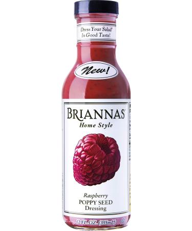 Briannas, Poppy Seed Dressing, Raspberry, Home Style , 12 Ounce