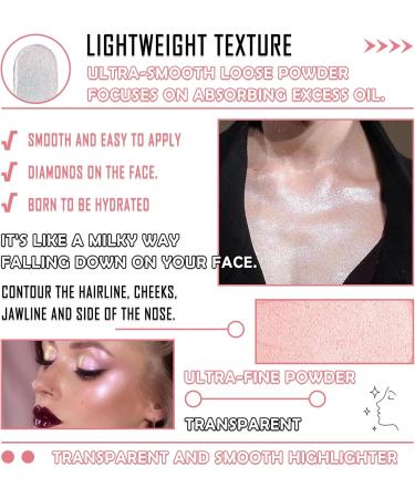 3 Colors Glitter Powder Highlighter Makeup Polvo De Hadas Pearlescent Patting Powder Three-Dimensional Fairy Dust Highlight Patting Powder for Body and Face - Buy Online on GoSupps.com