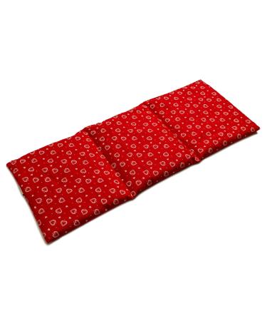 Organic spelt pillow 20x50cm large 3-chamber - spelt heat pillow grain pillow - pillow hearts-red organic spelt