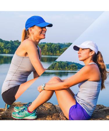 TrailHeads Women's Race Day Running Cap - White/Cool Blue - One Size - Buy Online on GoSupps.com