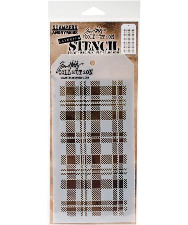 Stampers Anonymous THS097 Tim Holtz Layered Stencil 4.125"X8.5"-Plaid