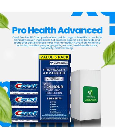 Crest Pro-Health Advanced White Toothpaste (5.8 oz 3 pk) - Teeth Whitening with Bonus Health Gifts & Accessories - Buy Online on GoSupps.com