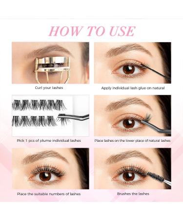 LANKIZ Manga Lash Individual Cluster Lashes Extensions | Natural Look, Soft, Lightweight & Reusable | 56 Cluster + 40 Bottom Lashes | C-Curl - 01 Style - Buy Online on GoSupps.com