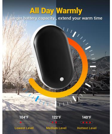 JUANANIUG Rechargeable Hand Warmers 5200mAh - Portable Electric Pocket Warmer/Power Bank for Outdoor Sports - Hunting, Camping, Hiking, Golf - Ideal Winter Gifts for Women and Men (Black) - Buy Online on GoSupps.com
