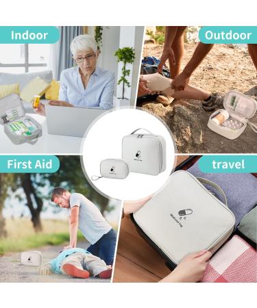Junundjing 2-Piece Medication Bag Set | Large & Small Travel Pharmacy Bag | Waterproof First Aid Kit | Ideal for Outdoor Adventures - Buy Online on GoSupps.com