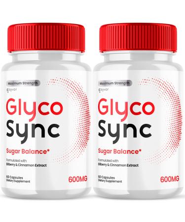 (2 Pack) Glyco Sync Capsules Official Glyco Sync Balance Pills with All Natural Ingredients Advanced Formula GlycoSync Joint Health and Wellness Support Max Strength for Men & Women (120 Capsules)