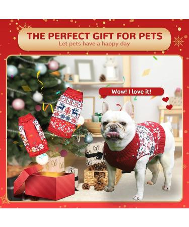 Cozy Christmas Dog Sweater - Warm Turtleneck Knitwear for Puppies | Snowflake Elk Pattern | Perfect Holiday Gift - Buy Online on GoSupps.com