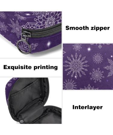 White Snowflakes Winter Pattern Bandage Storage Bag for Menstrual Pads & Cups | Stylish Pocket Zipper Bag for Teenagers & Women - Buy Online on GoSupps.com