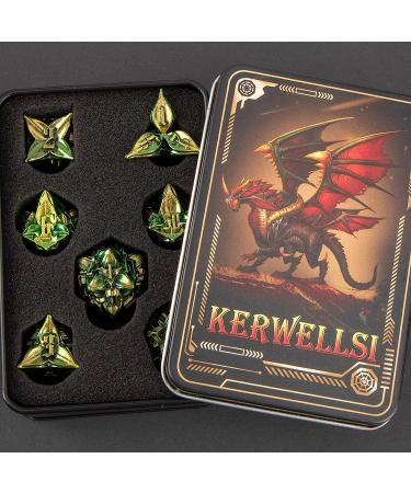 KERWELLSI Metal Dice Set - Unique Leaf Design D&D Dice with Cool Box | Handmade Polyhedral Dice for RPG Games - Buy Online on GoSupps.com