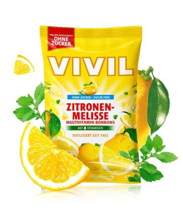 Vivil Lemon Balm Multivitamin Candy - 8 Vitamins Sugar-Free Vegan - 120g Bag with Refreshing Lemon Taste - Buy Online on GoSupps.com