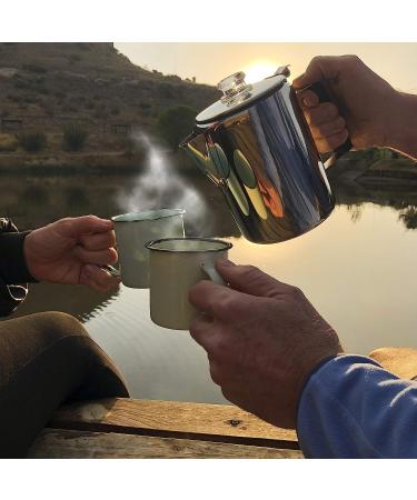 Frog Warrior Camping Coffee Pot - 9 Cup Percolator for Camps, Cabin, and RV Stovetops - Buy Online on GoSupps.com
