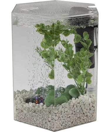 1 Gallon Hexagon Tetra Bubbling LED Aquarium Kit with Color-Changing Light Disc - Buy Online on GoSupps.com