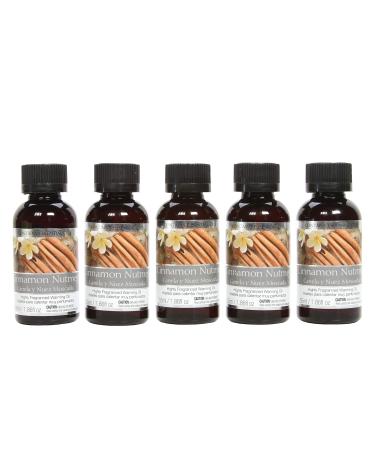 Hosley Set of 5 Cinnamon Nutmeg Fragrance Warming Oils 55 Milliliter. Ideal Gift for Weddings Spa Meditation Settings. P1