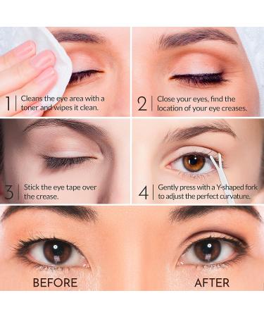 Invisible Eyelid Lifter Strips 400Pcs - Premium Self-Adhesive Eye Lid Tape for Hooded Eyes - Includes Fork Rods and Tweezers - Buy Online on GoSupps.com