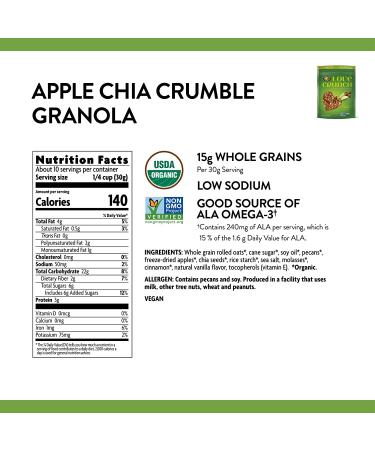 Nature's Path Love Crunch Organic Granola - Apple Chia Crumble, 11.5 oz | Premium Snack - Buy Online on GoSupps.com